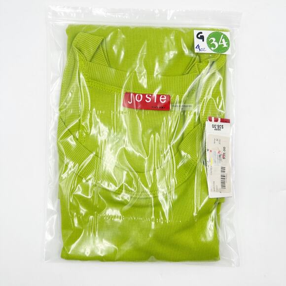 JOSIE Natori Lime Green Ribbed Cotton Tank Cami Scoop Neck Racerback Medium M - Picture 9 of 9